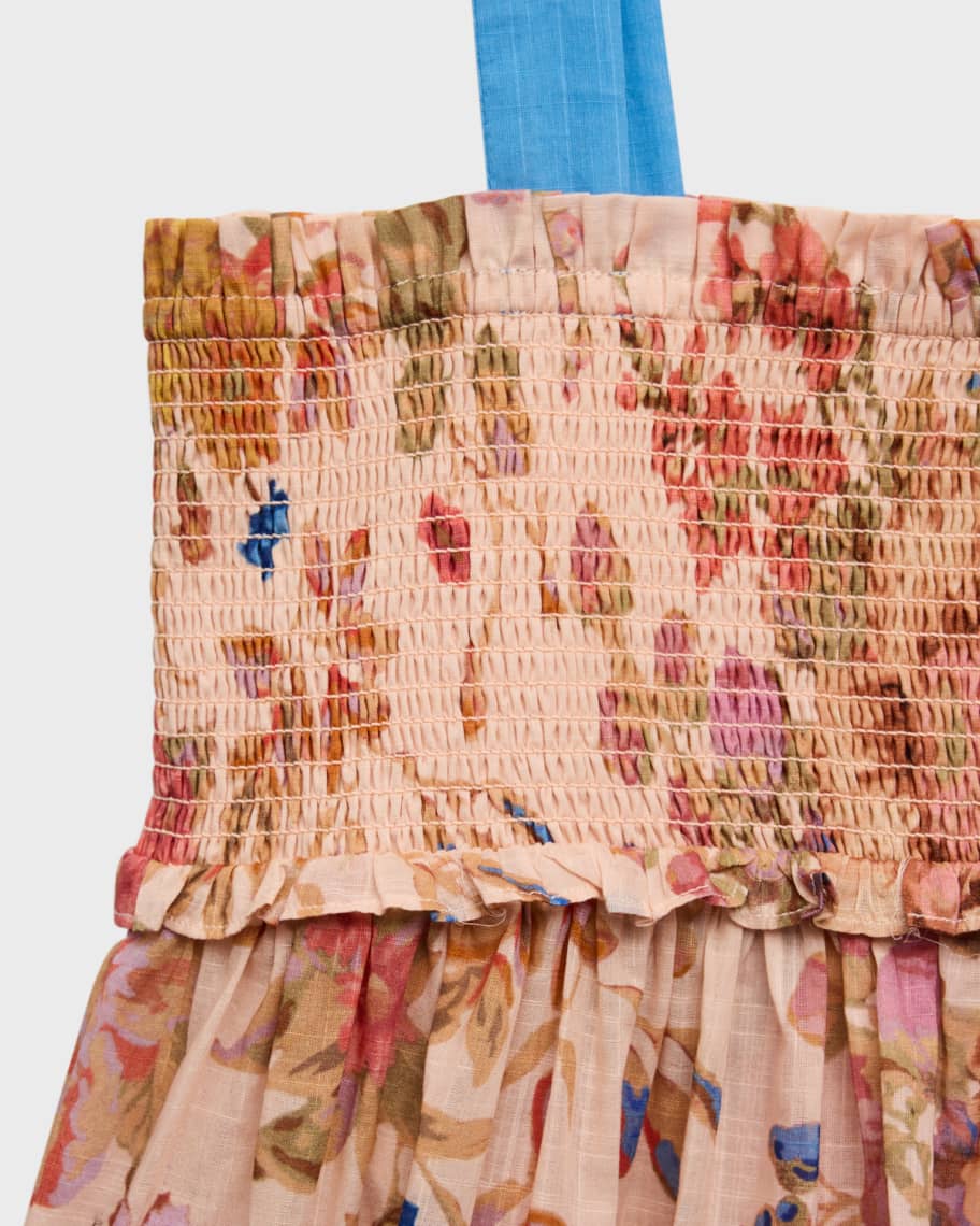 Image 3 of 3: Girl's August Shirred Floral-Print Top, Size 2-12