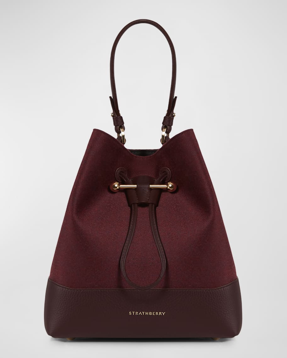 STRATHBERRY Lana Osette Cashmere Leather Bucket Bag | Neiman Marcus