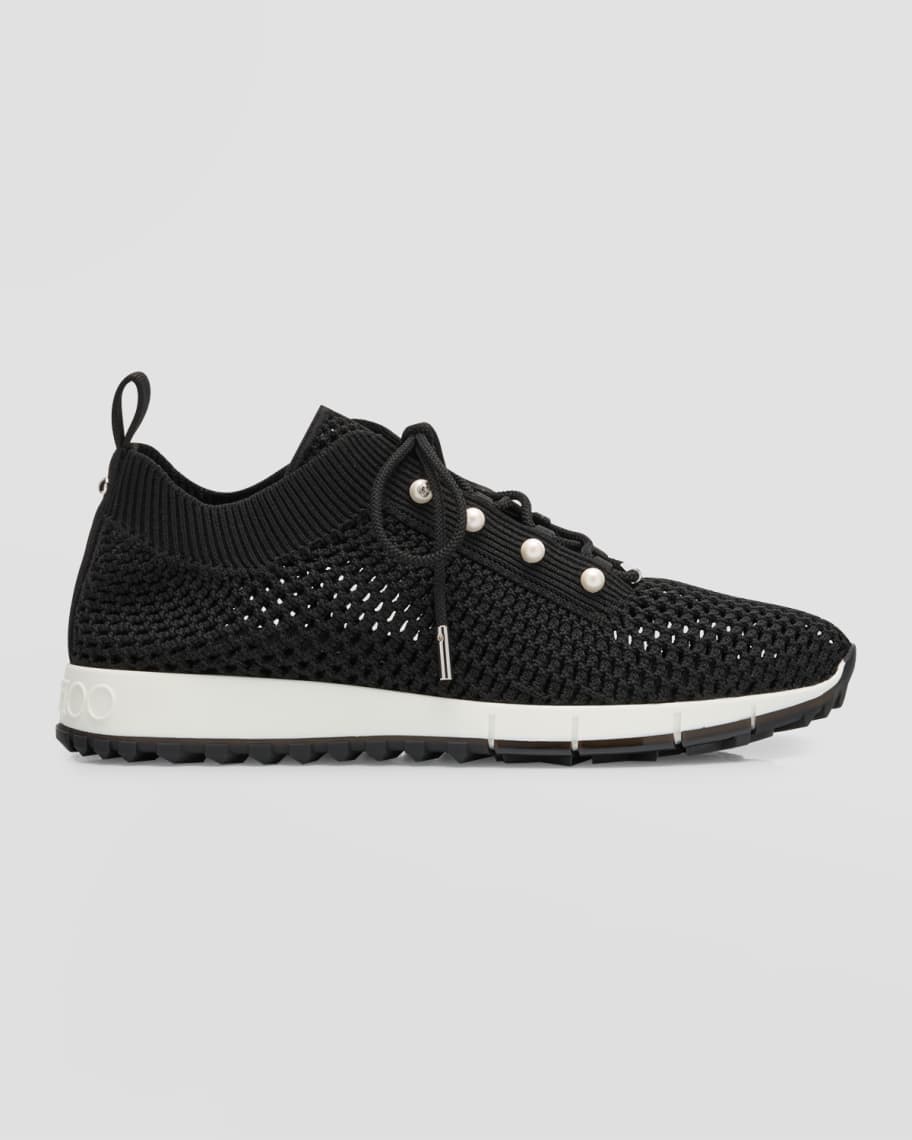 【送料&関税込】Jimmy Choo veles Black Fabric Sneakers Veles | Black Cashmere Knit Trainer | JIMMY CHOO