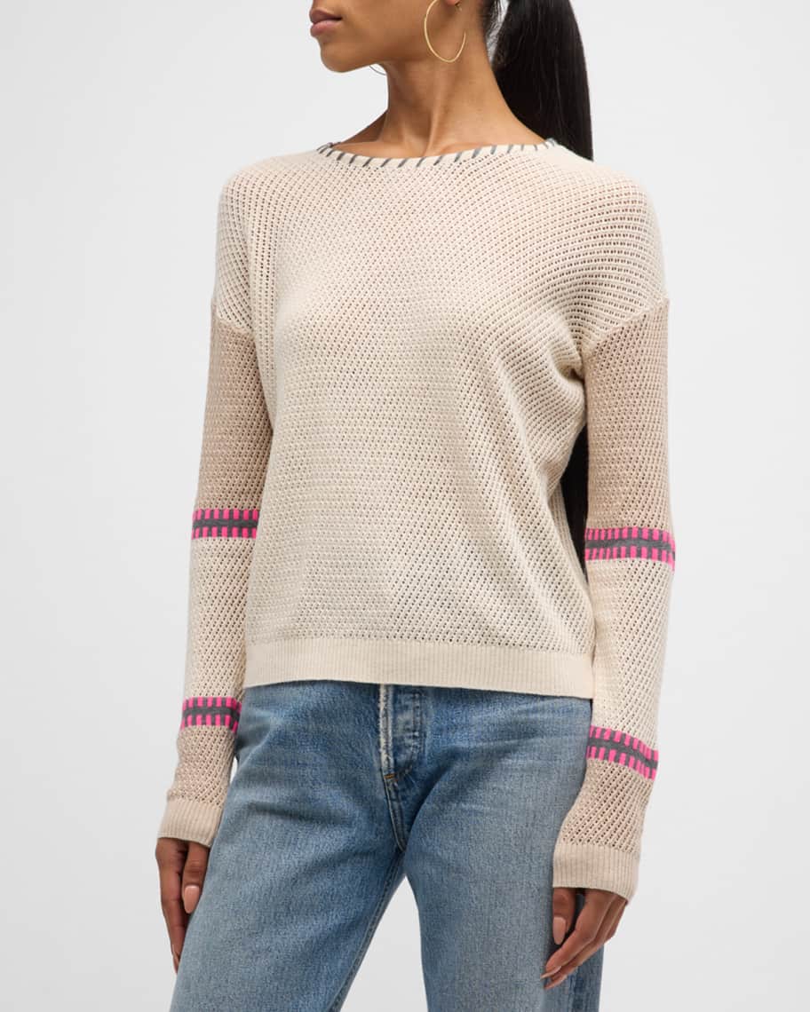 Lisa Todd Arm-Our Pointelle Knit Whipstitch Pullover | Neiman Marcus