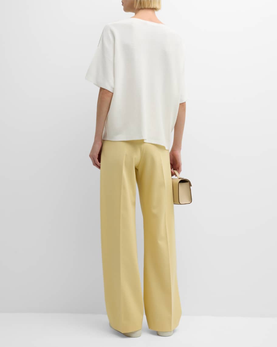 Image 3 of 6: Bead-Trim Boat-Neck Cotton Sweater