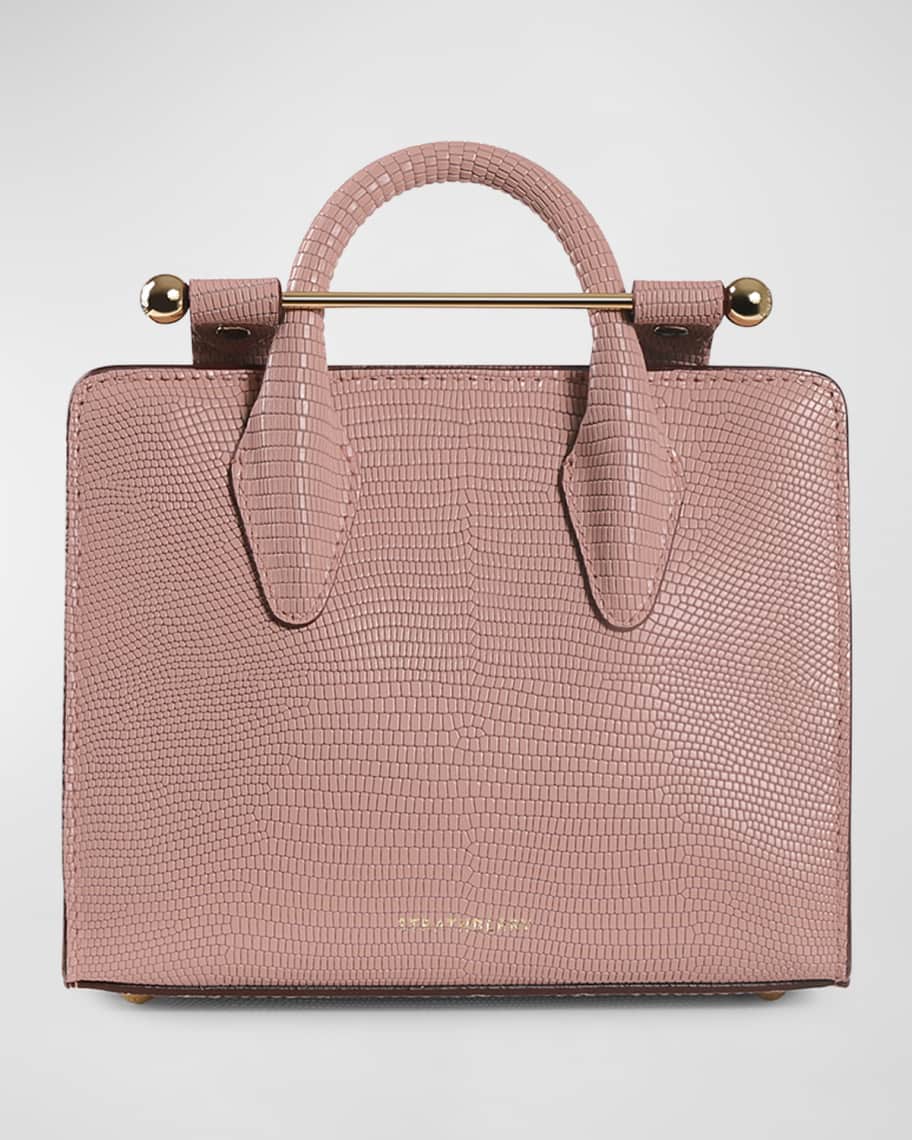 Blush Grainy Leather Scarf Frances Tote Bag, Handbags