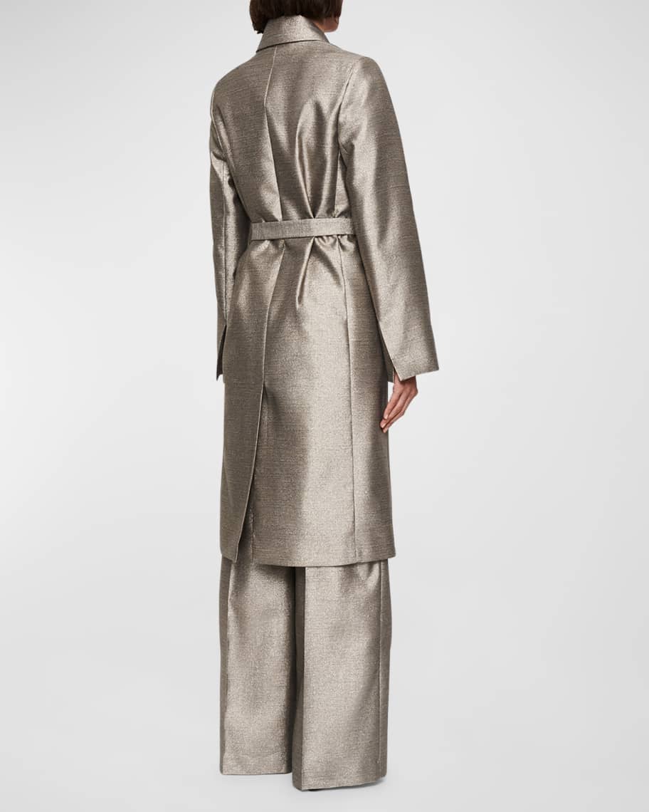 Image 3 of 5: Clotilde Metallic Single-Button Coat
