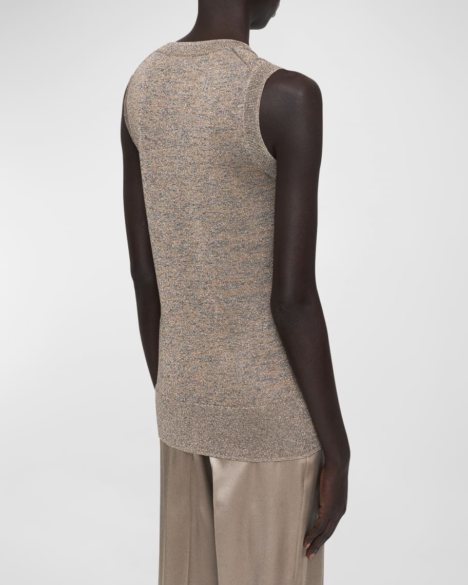 Image 3 of 5: Metallic Scoop-Neck Tank