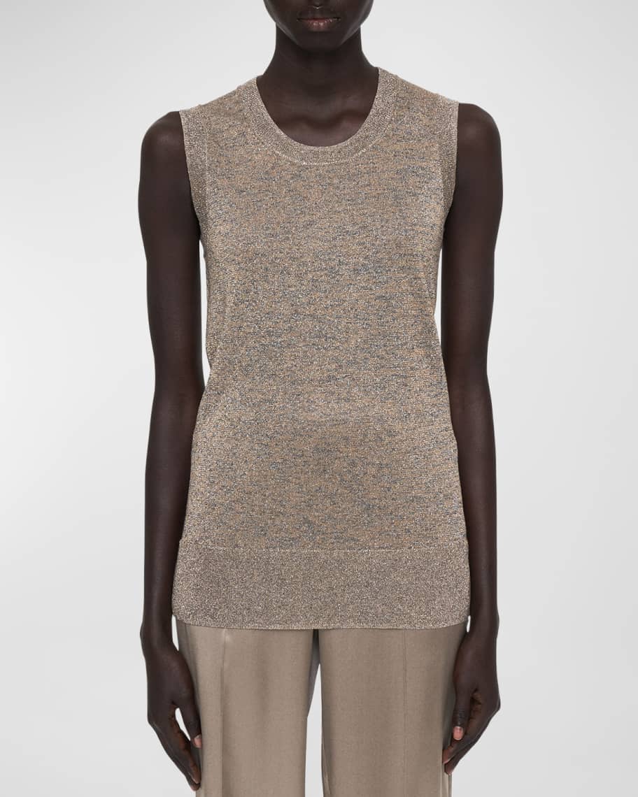 Image 1 of 5: Metallic Scoop-Neck Tank
