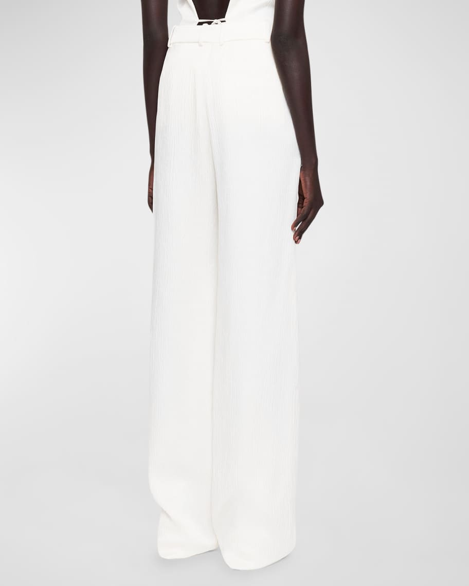 Image 3 of 5: Morissey Crinkled Straight-Leg Pants