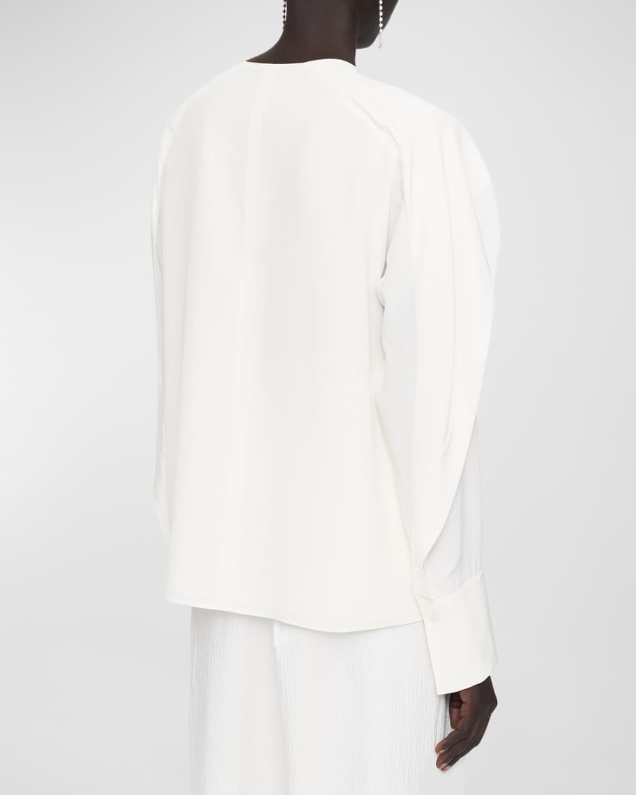 Image 3 of 5: Balard Cutout Ruffle Silk Blouse