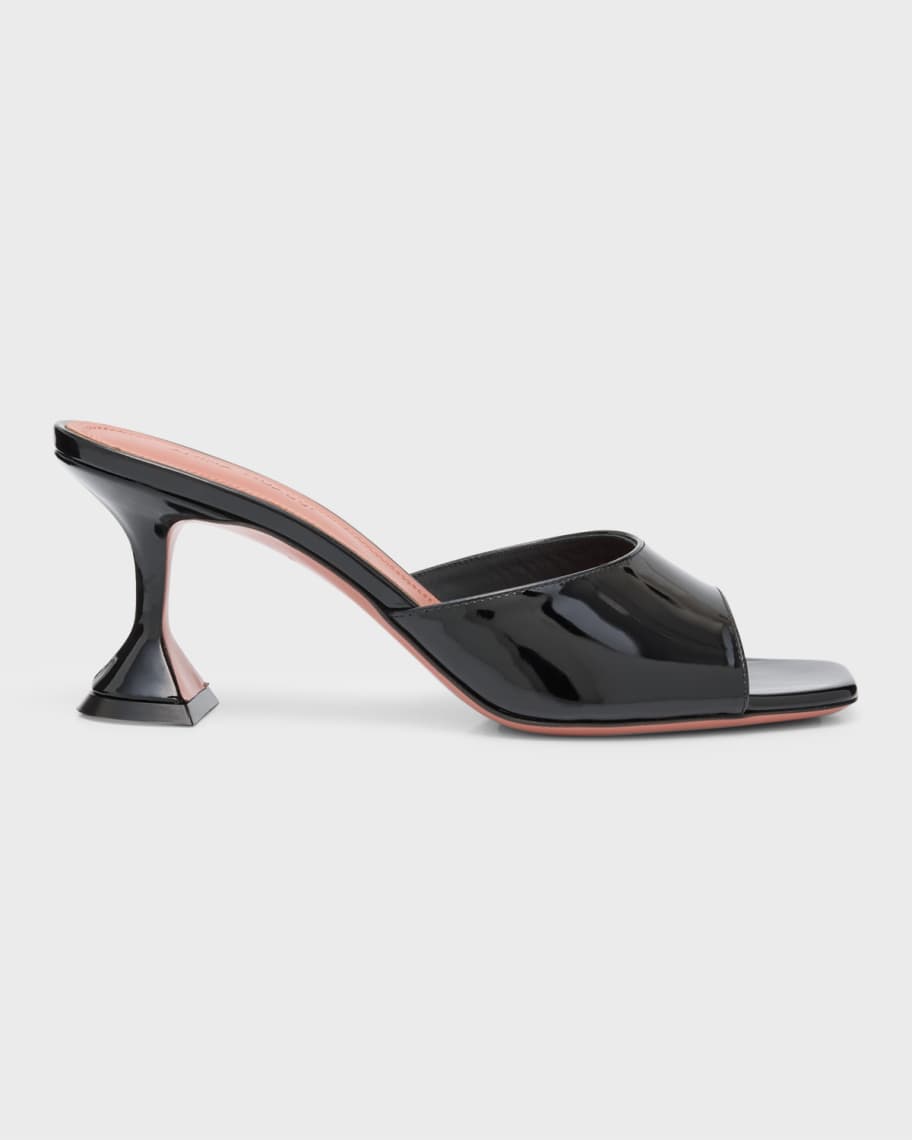 Amina Muaddi Lupita Patent Leather Mule Sandals | Neiman Marcus