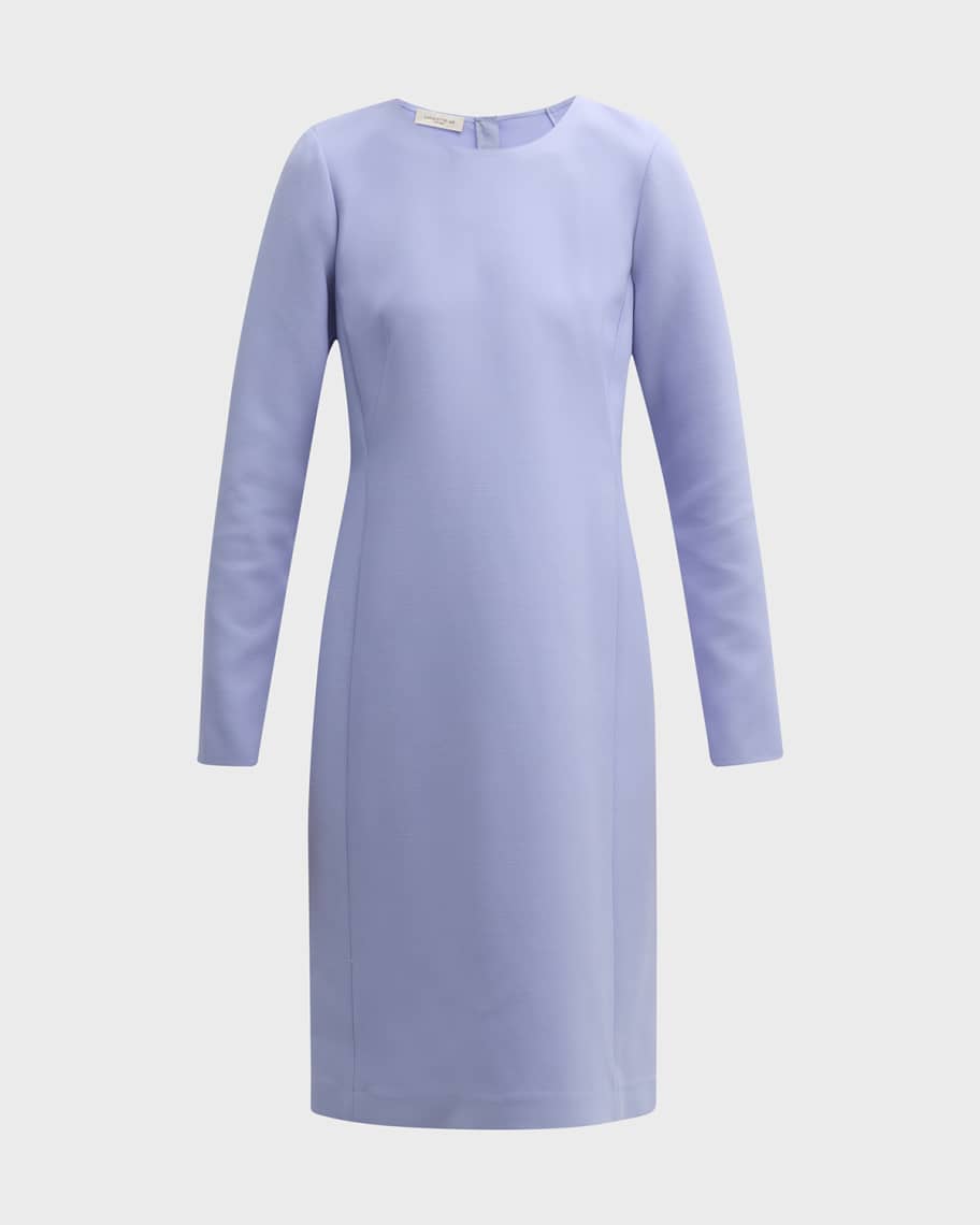 Lafayette 148 New York Seamed Long Sleeve Shift Midi Dress