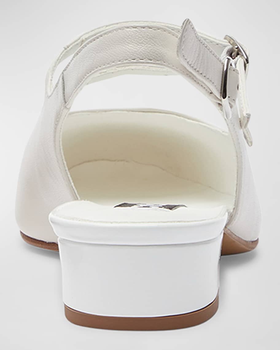 Image 2 of 4: Abricot Mixed Leather Mary Jane Slingback Flats