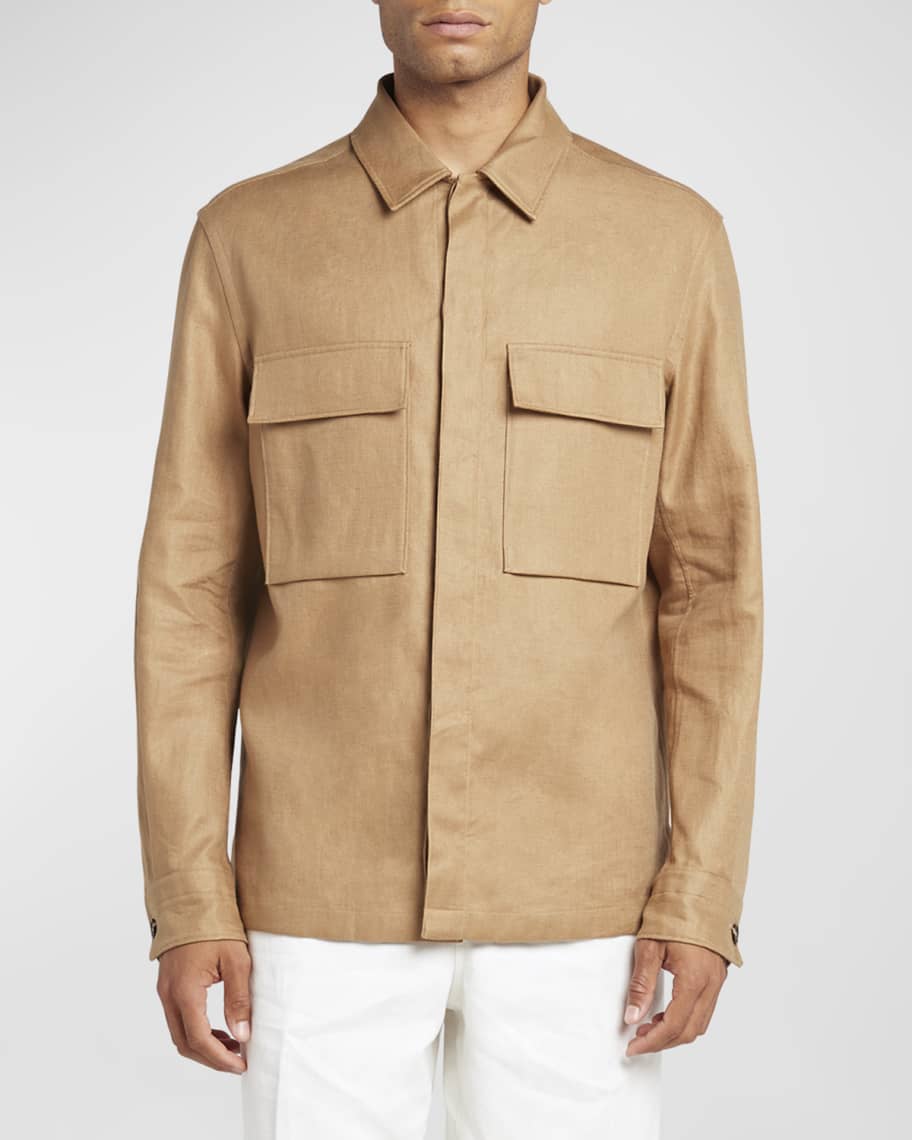 ZEGNA Men's Oasi Linen Overshirt | Neiman Marcus