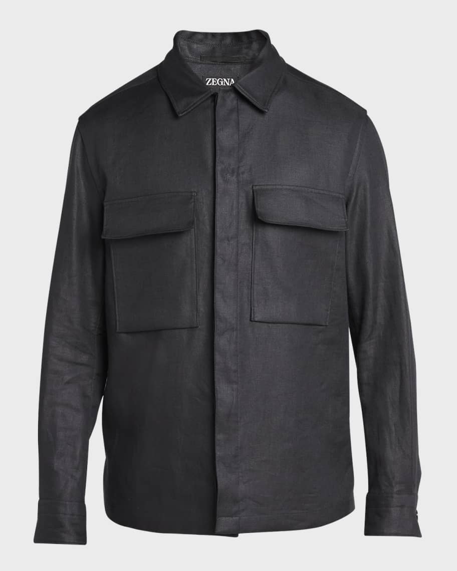 ZEGNA Men's Oasi Linen Overshirt