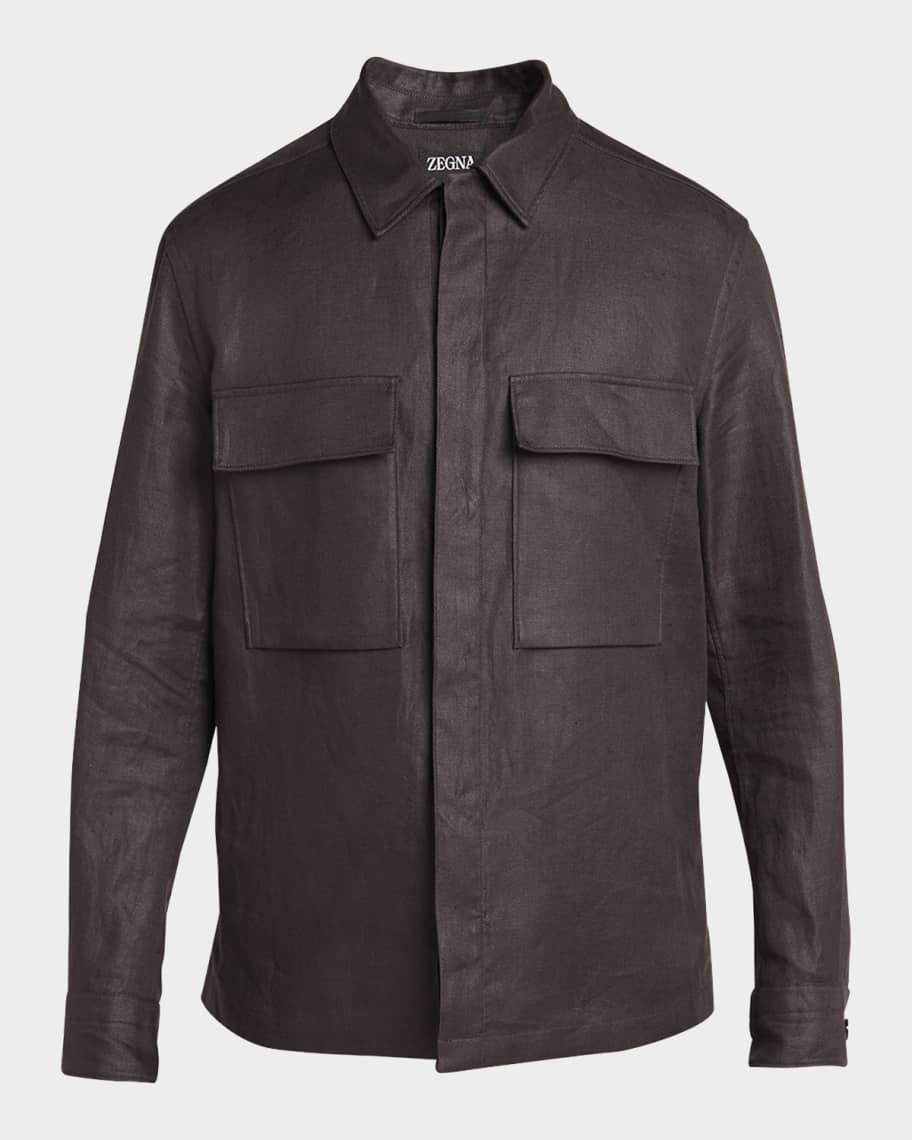 ZEGNA Men's Oasi Linen Overshirt
