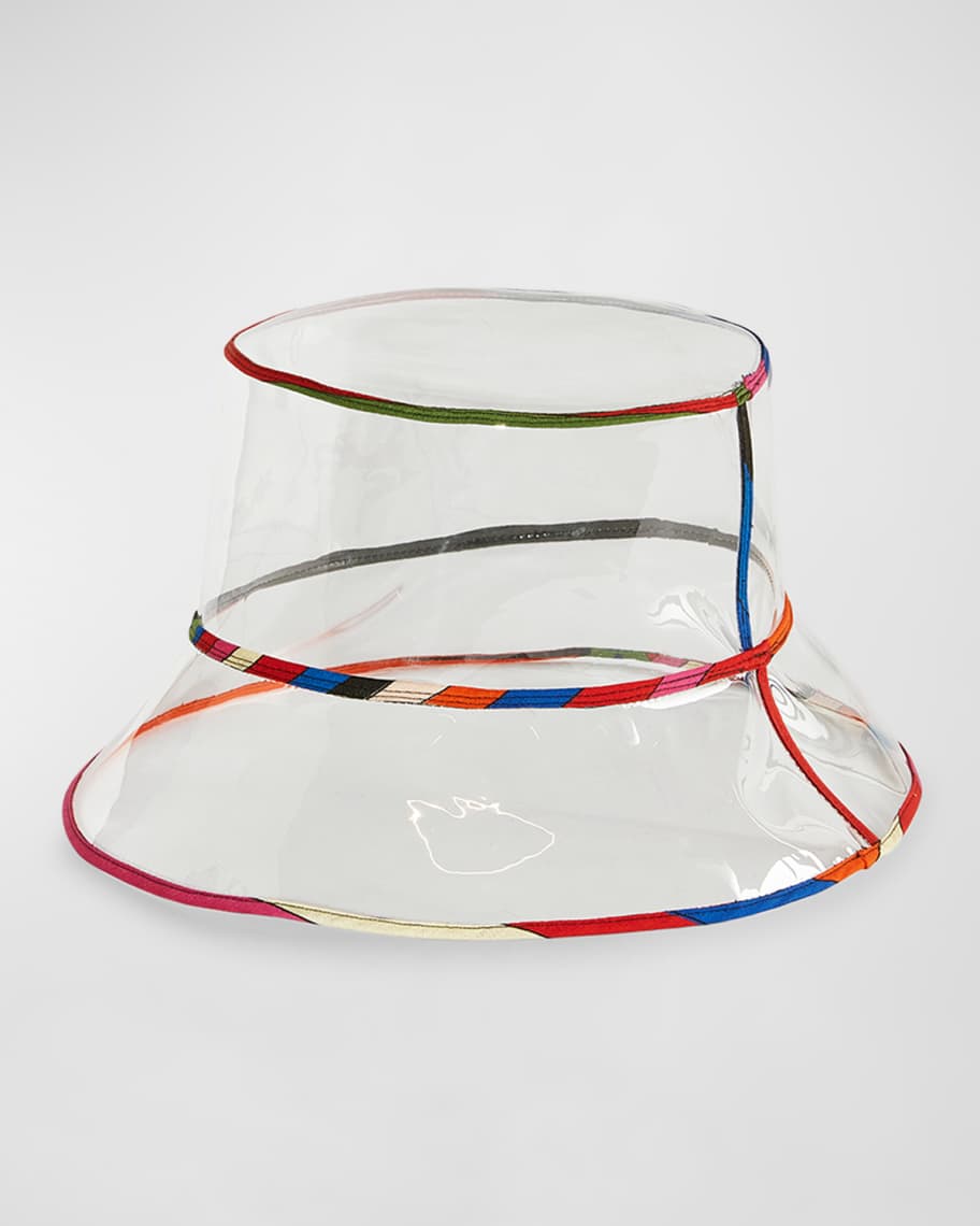 Emilio Pucci Transparent Bucket Hat With Silk Trim | Neiman Marcus