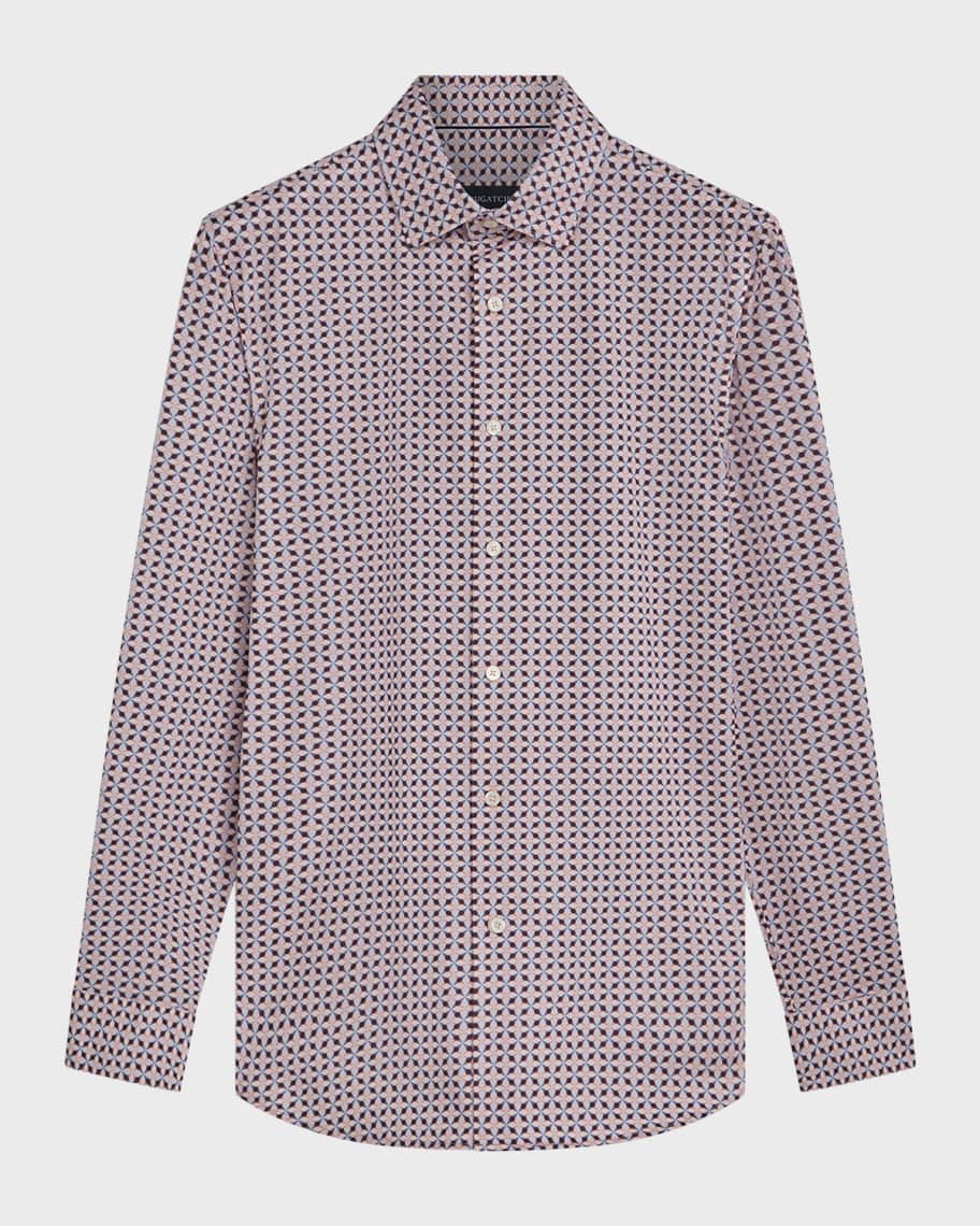 Bugatchi - OoohCotton® Geometric Shirt - Orchid main image 1
