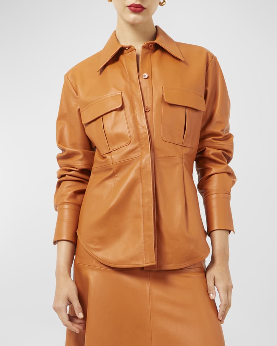 Image 1 of 4: Ezekiel Button-Down Leather Shirt