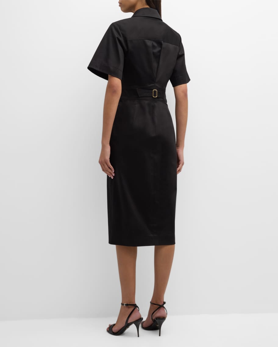 Image 3 of 6: Belted Cargo Midi Dress