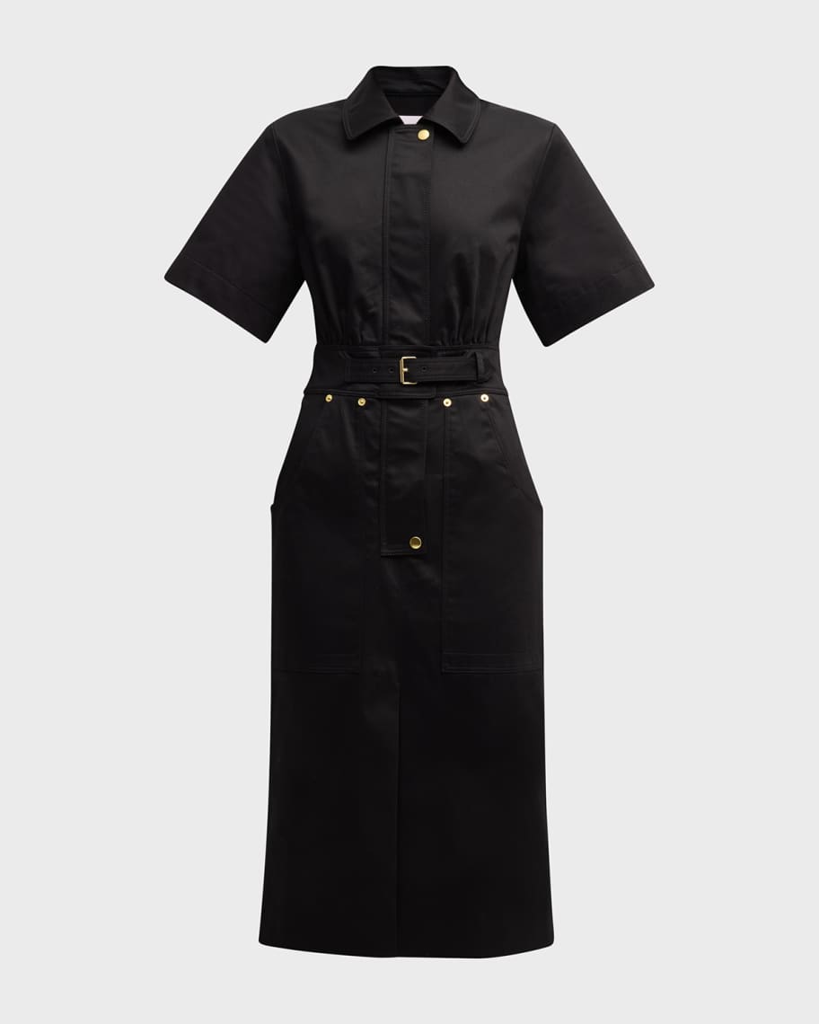 Image 1 of 6: Belted Cargo Midi Dress
