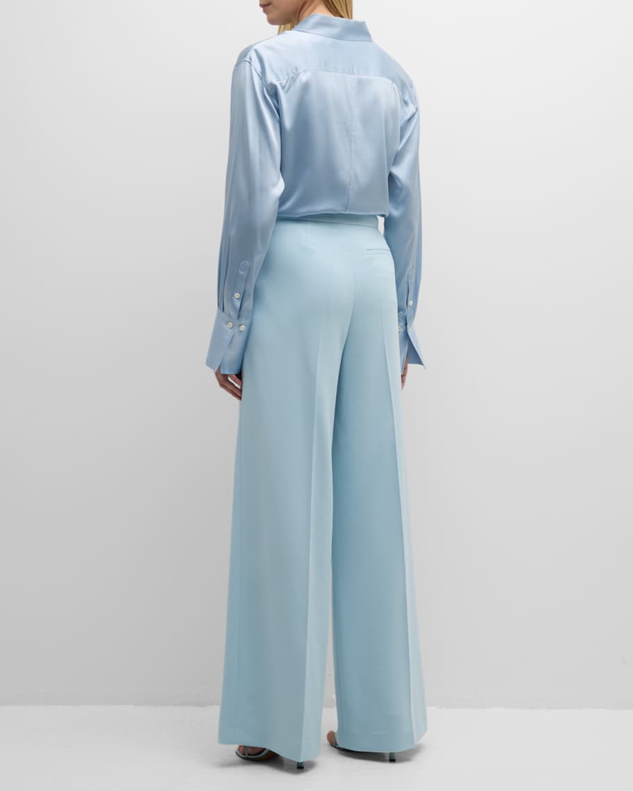 Image 3 of 6: Alane High-Rise Wide-Leg Cady Pants