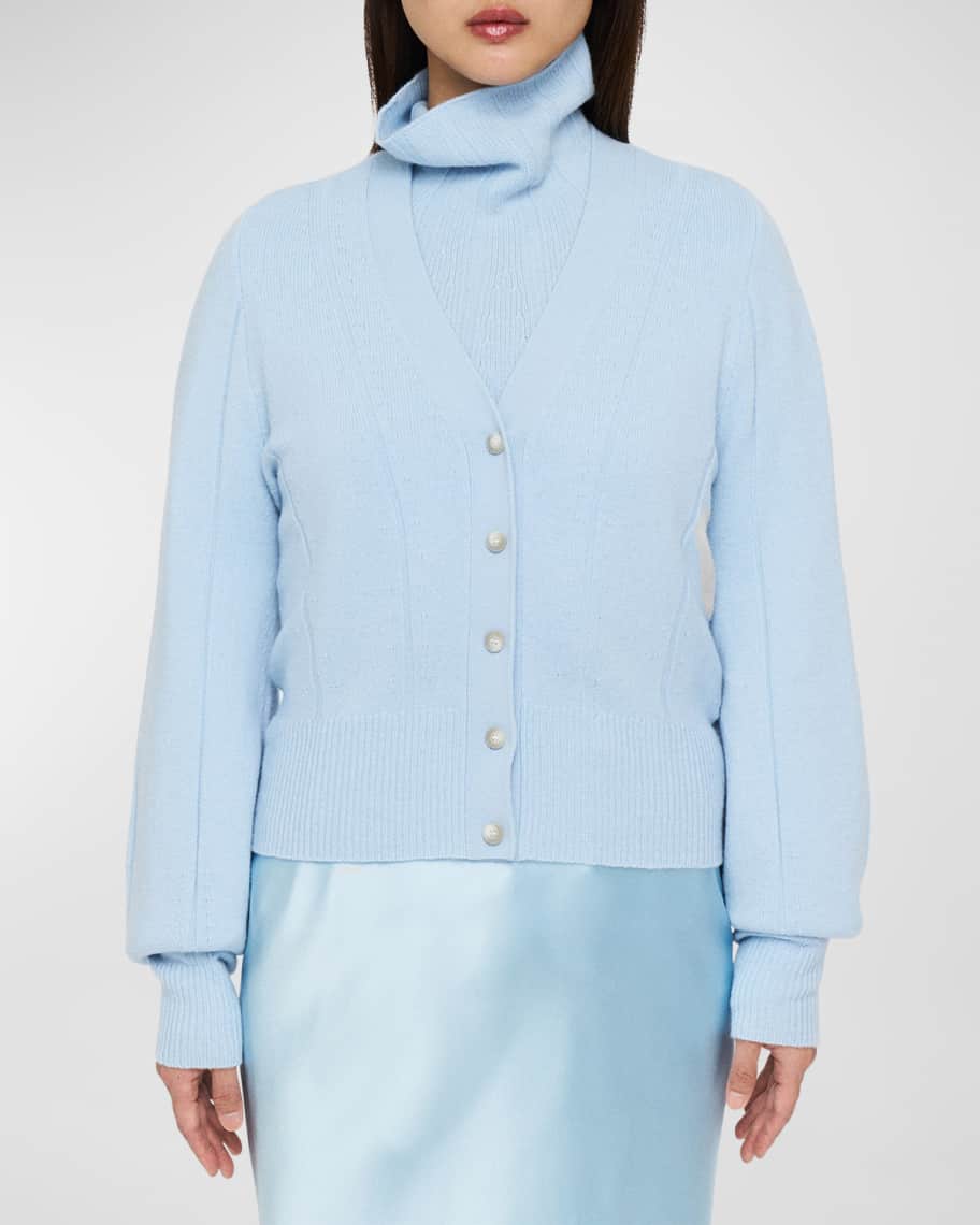 Image 2 of 5: V-Neck Button-Down Wool Cardigan