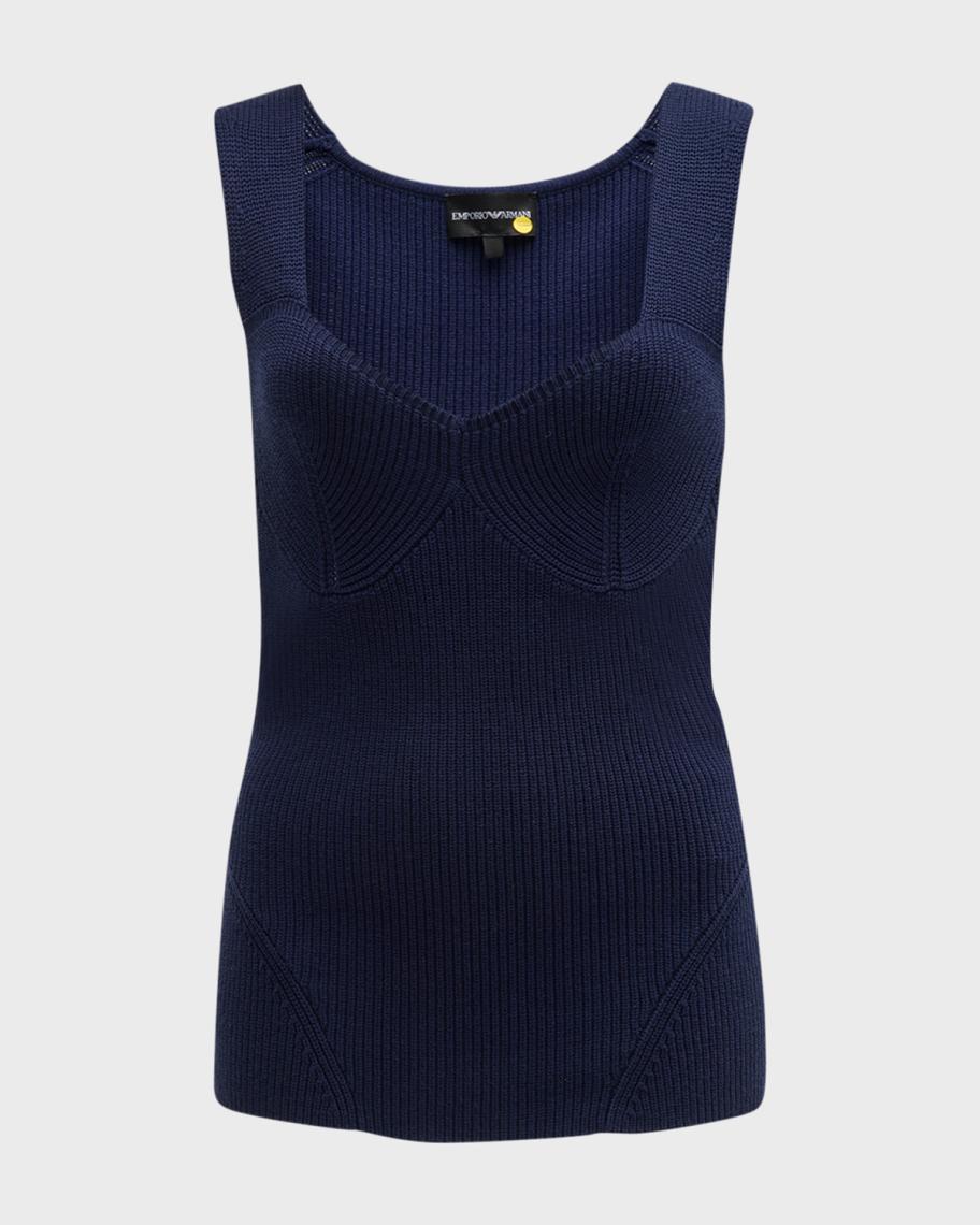 Emporio Armani V-Neck Ribbed Knit Tank | Neiman Marcus