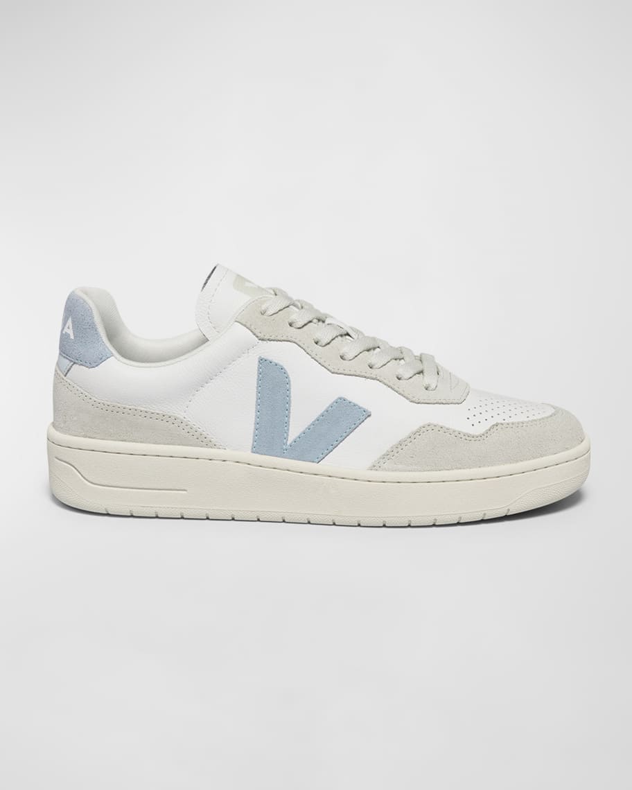 VEJA V 90 Mixed Leather Low Top Sneakers Neiman Marcus