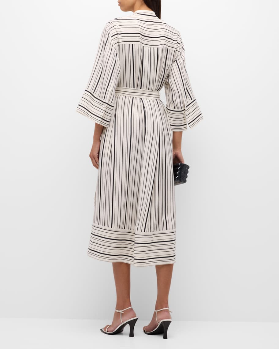 Image 3 of 6: Darius Striped High-Low Midi Shirtdress