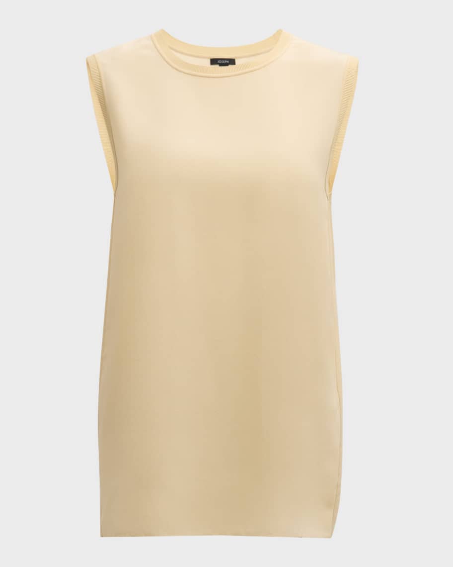 Image 1 of 6: Bley Sleeveless Crepe De Soie Blouse