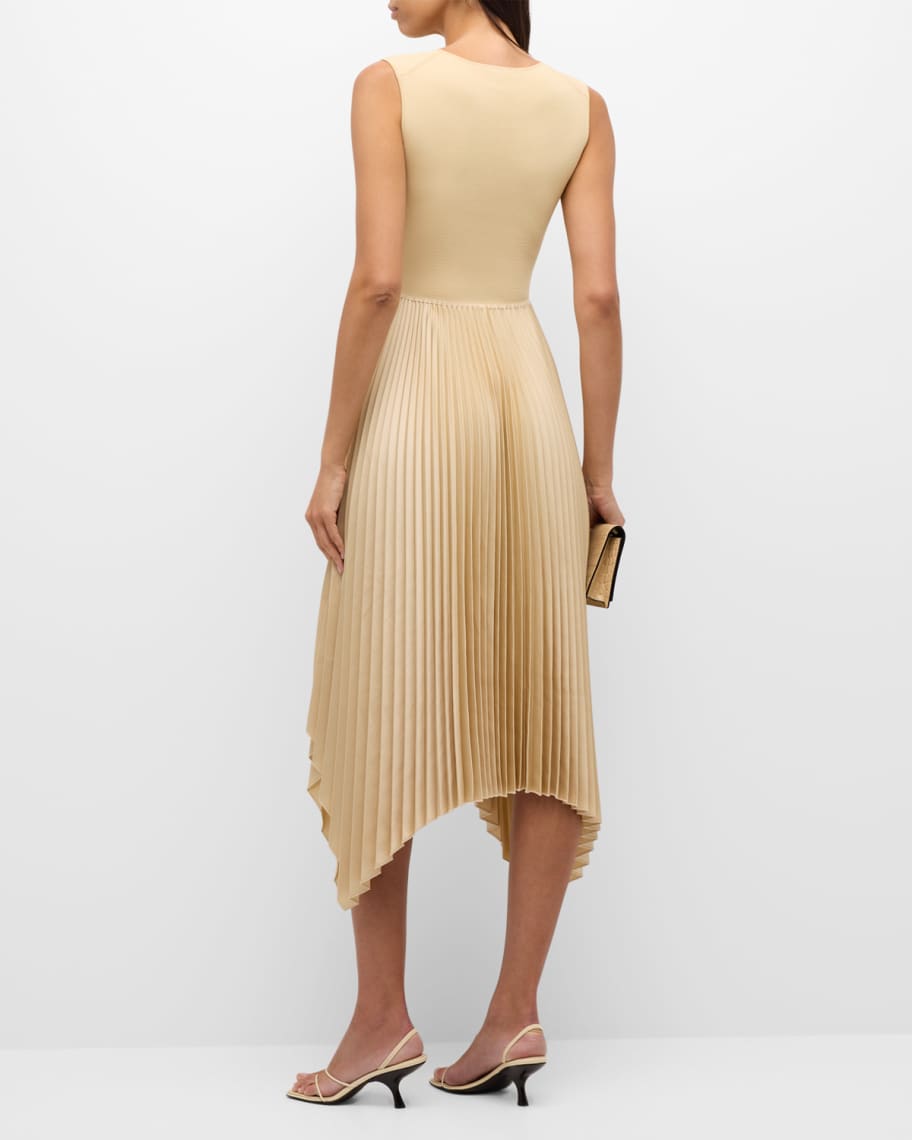 Image 3 of 6: Dera Sleeveless Pleated Midi Dress
