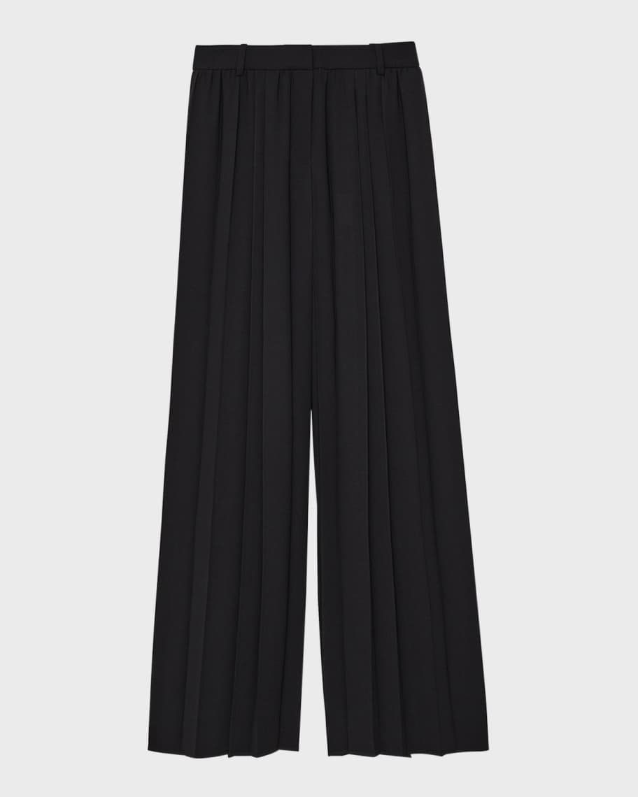 Image 1 of 4: Tibre High-Rise Pleated Wide-Leg Pants