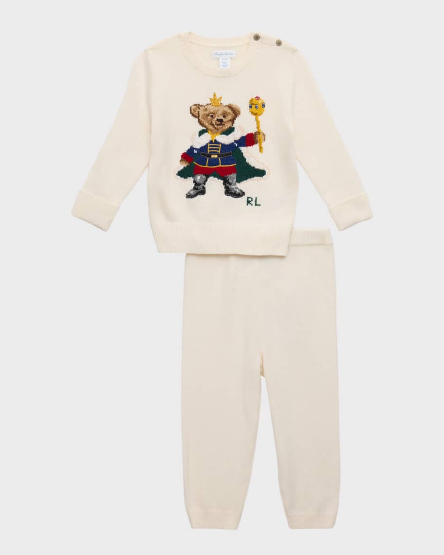 Polo Bear Intarsia Cotton Sweater in Beige - Polo Ralph Lauren