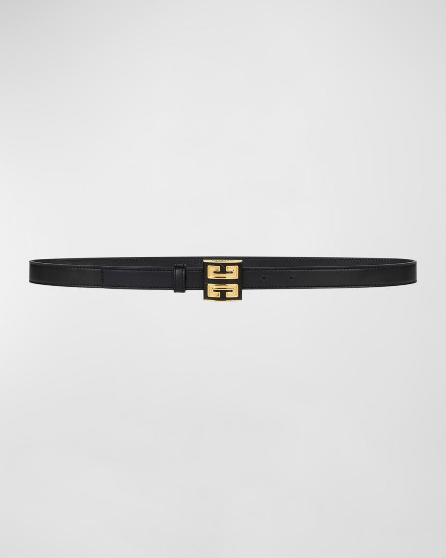 Givenchy 4G Leather & Brass Skinny Belt | Neiman Marcus