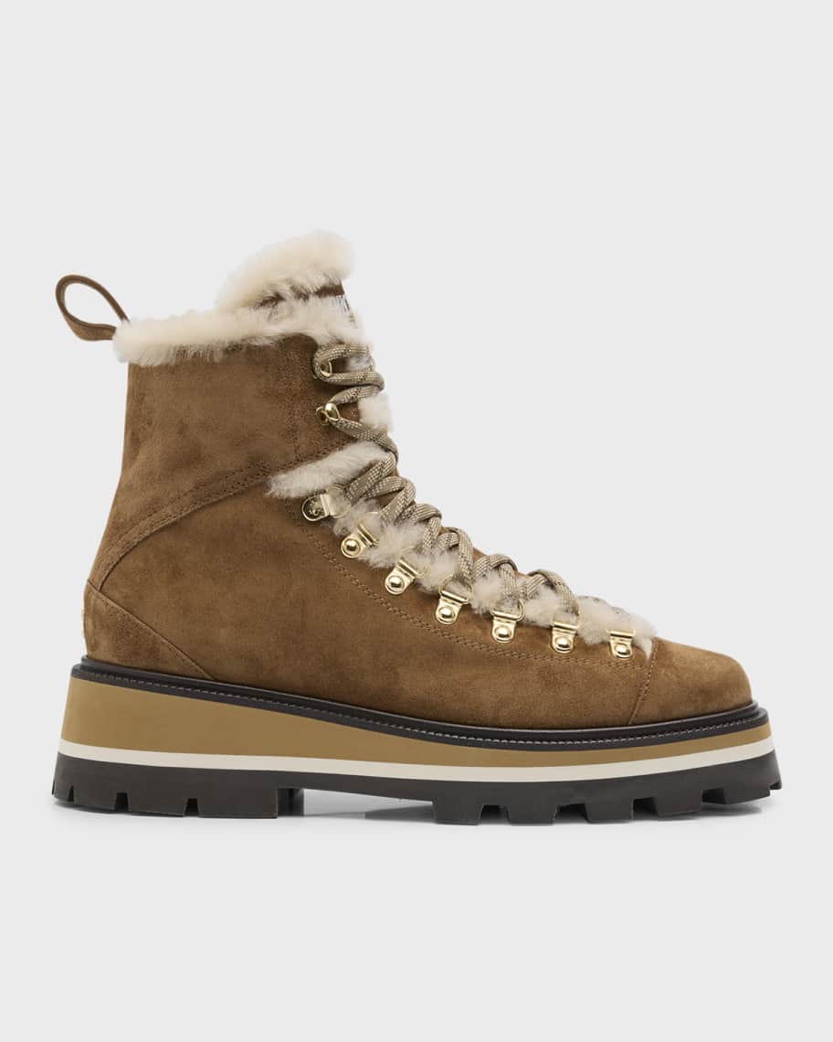 Jimmy Choo Suede Shearling Hiking Boots | Neiman Marcus