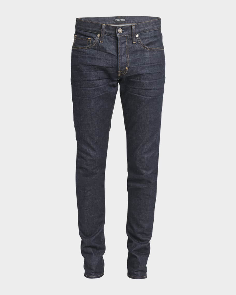 【関税込み】tom ford STONE WASHED DENIM FLARE' JEANS TOM FORD Men's Distressed Selvedge Denim Jeans | Neiman Marcus