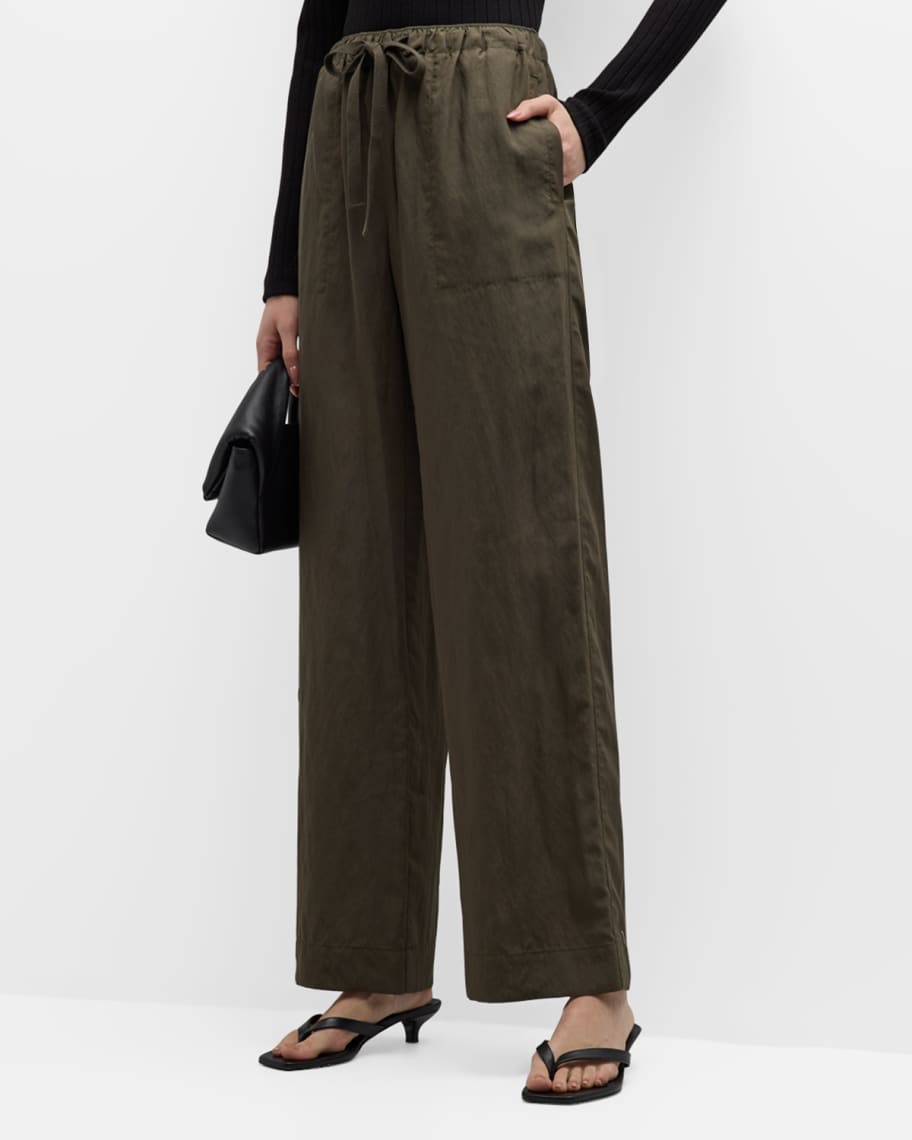 A New Day High Rise Knit Drawstring Ankle Pull on Pants - Light Grey