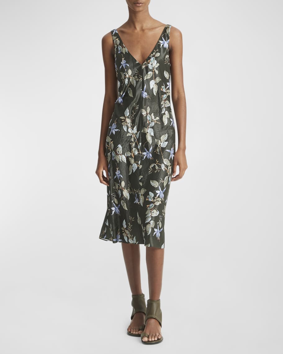V NECK MIDI SLIP DRESS ROYALTY LOYALTY