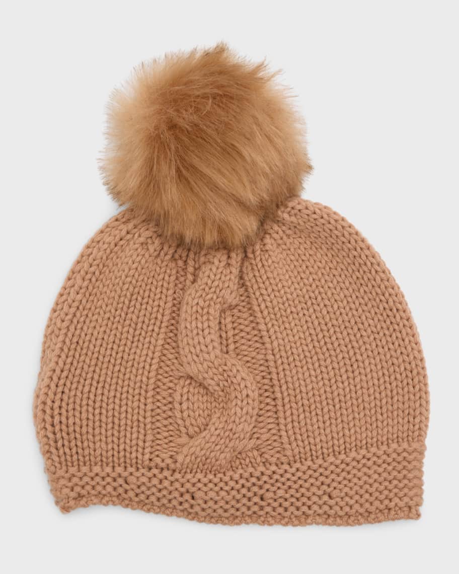 Image 1 of 1: Ginger Cashmere Beanie With Pom