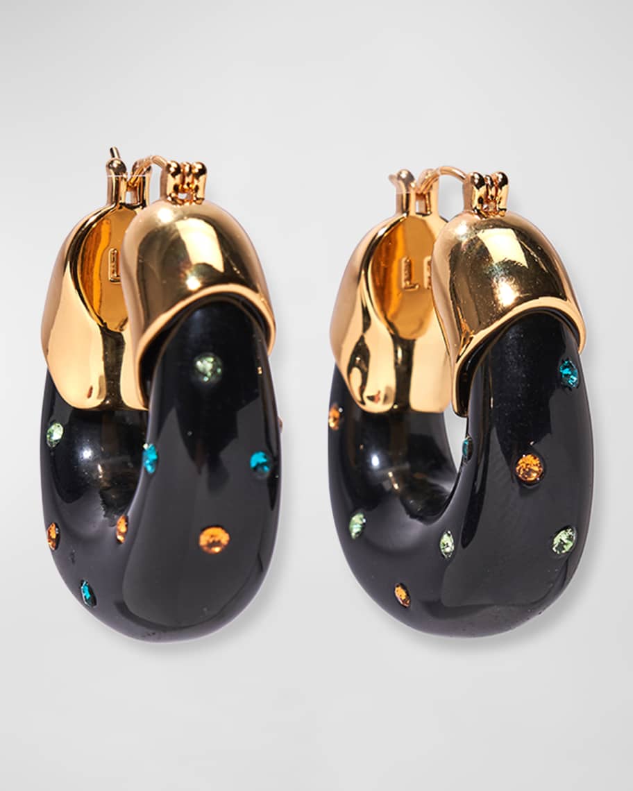 Lizzie Fortunato 24K Gold Plated Studded Organic Hoop Earrings | Neiman ...