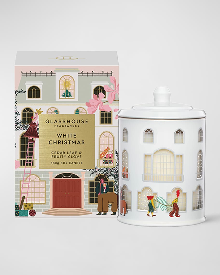 GLASSHOUSE FRAGRANCES White Christmas Candle, 380 g Neiman Marcus