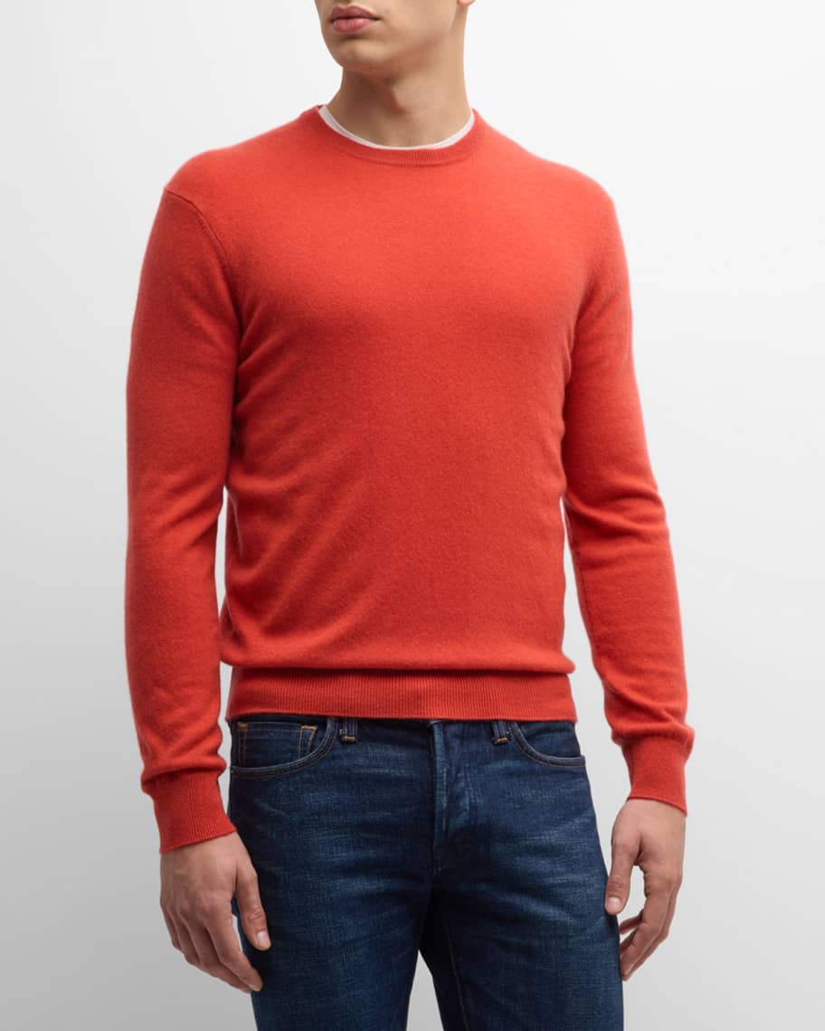 Neiman Marcus Cashmere Collection Men's Cashmere Crewneck Sweater ...