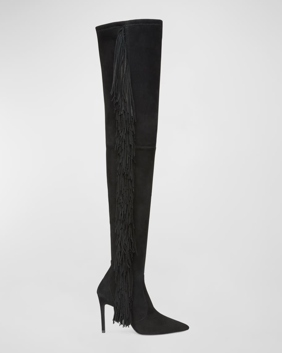 Stuart Weitzman Ultrastuart Over The Knee Suede Fringe Boots