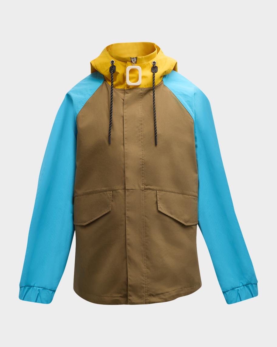 JW Anderson Men's Short Colorblock Parka | Neiman Marcus