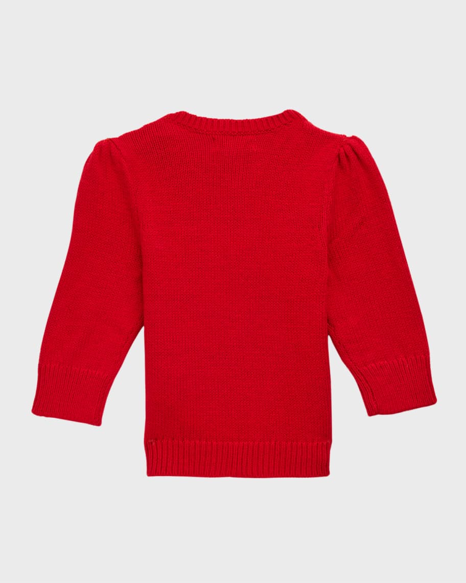 Image 2 of 5: Girl's Polo Bear Parisian-Inspired Intarsia Sweater, Size 3M-24M