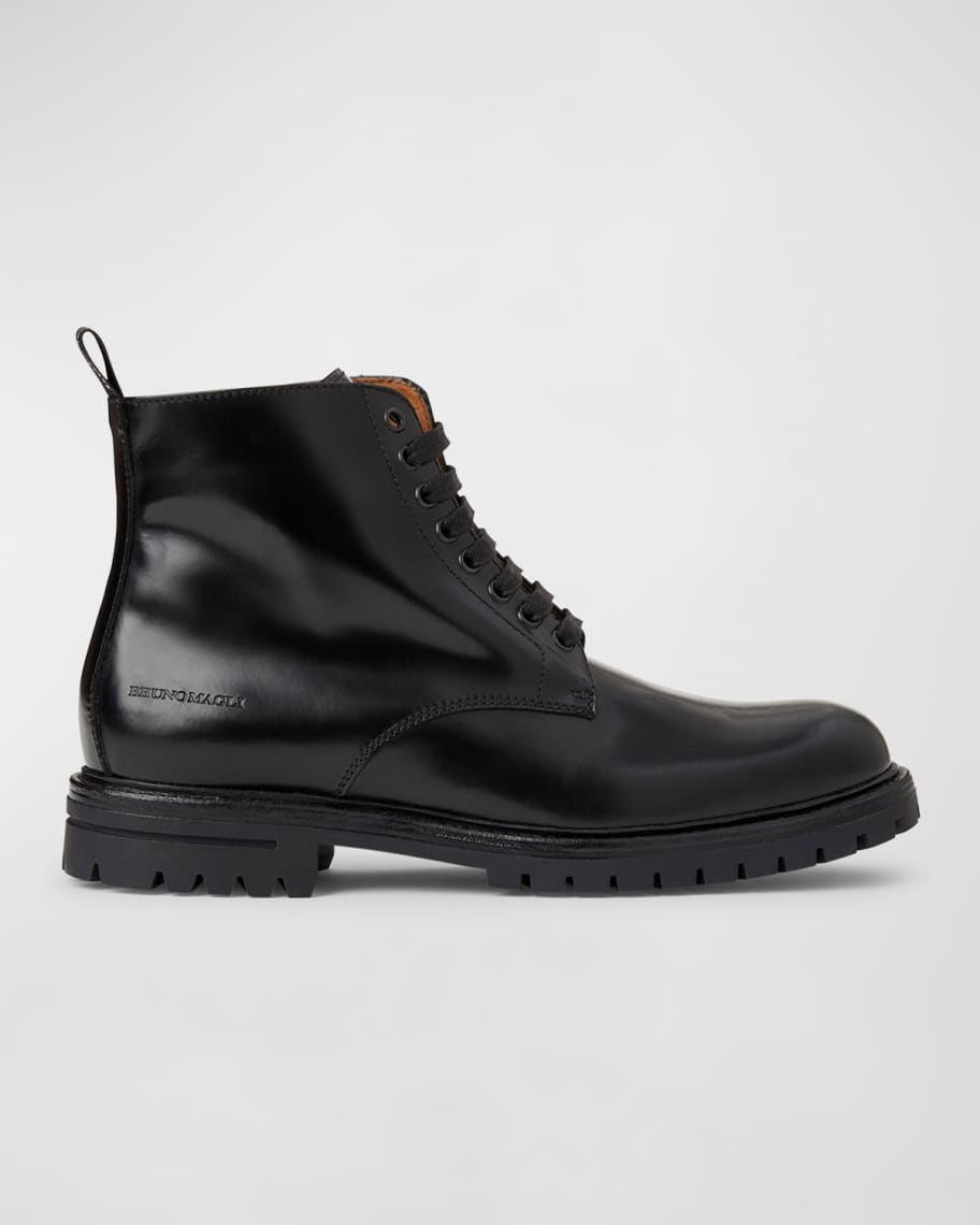Bruno Magli Men's Griffin Leather Lace-Up Boots | Neiman Marcus