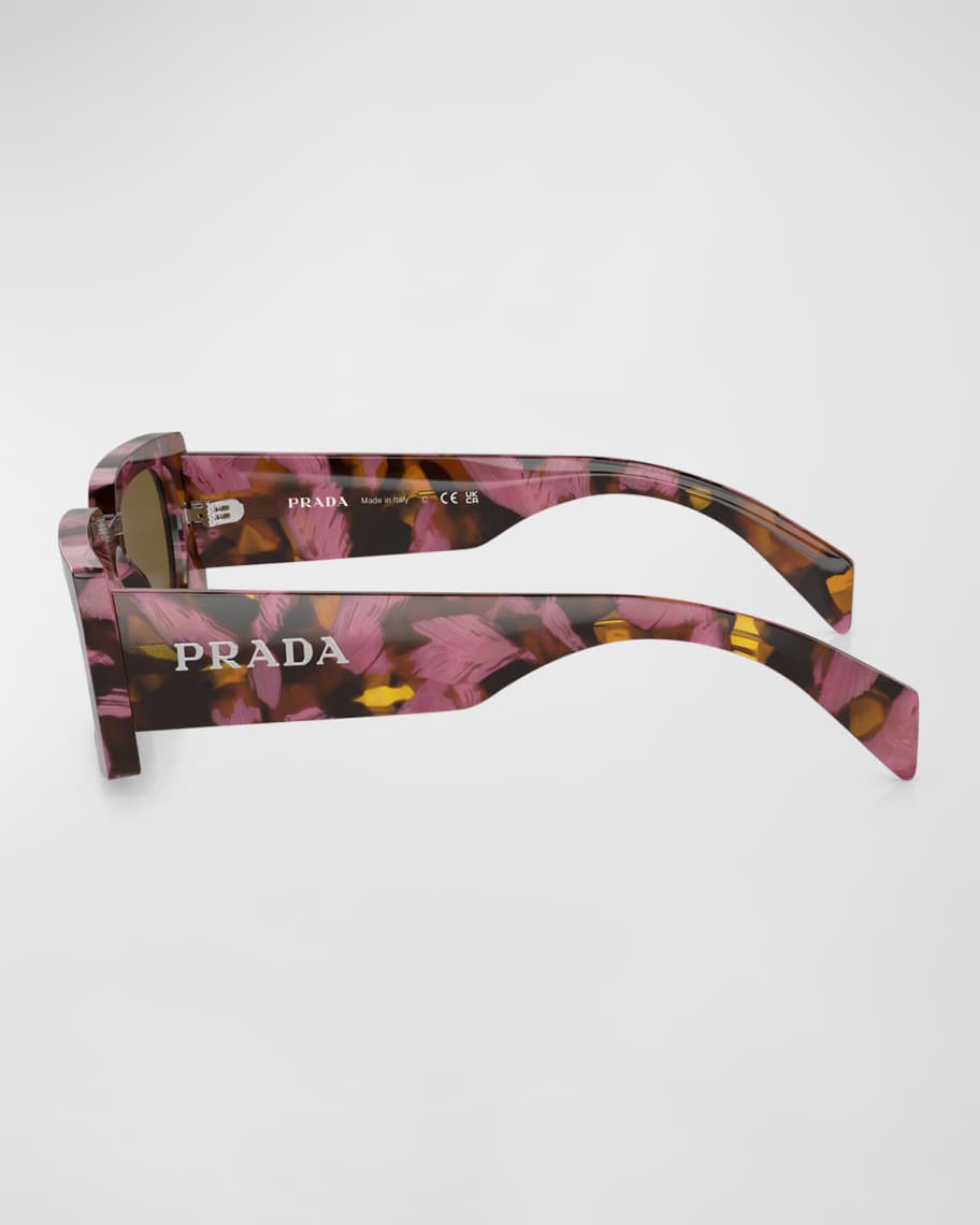 Image 2 of 4: Logo Acetate Rectangle Sunglasses