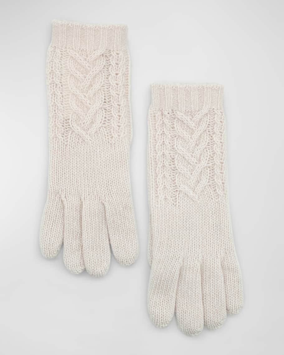 Image 1 of 1: Cashmere Cable-Knit Gloves