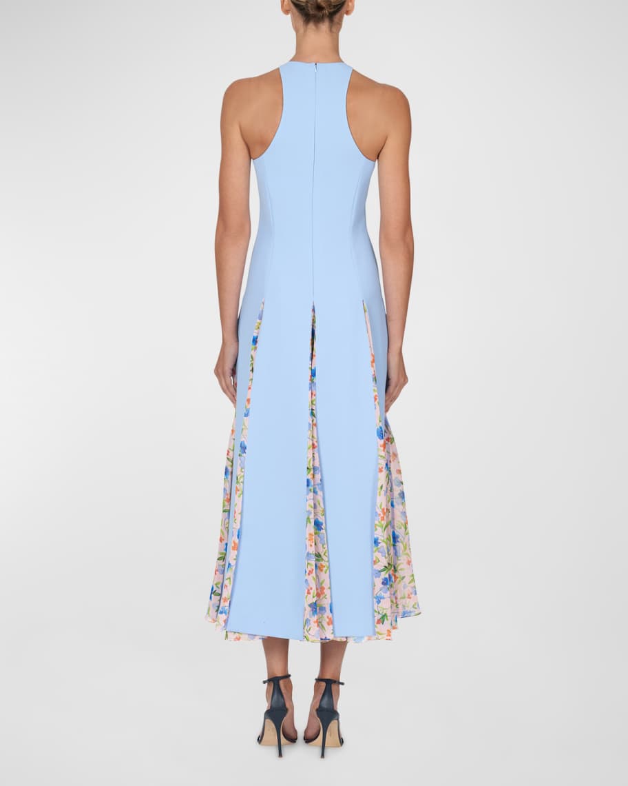 Image 3 of 4: Floral Godet Midi Dress