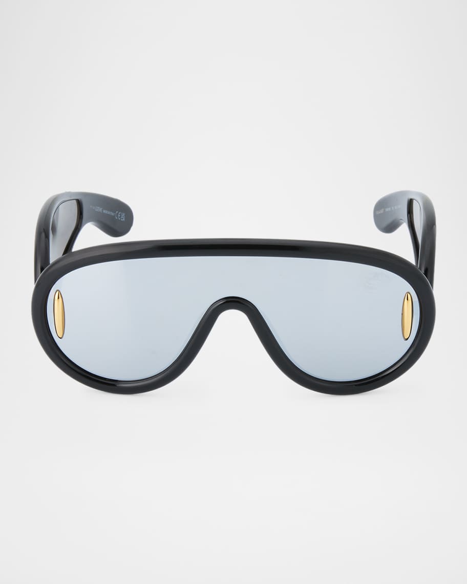 Loewe Men's Wave Acetate Anagram-Temple Mask Sunglasses | Neiman