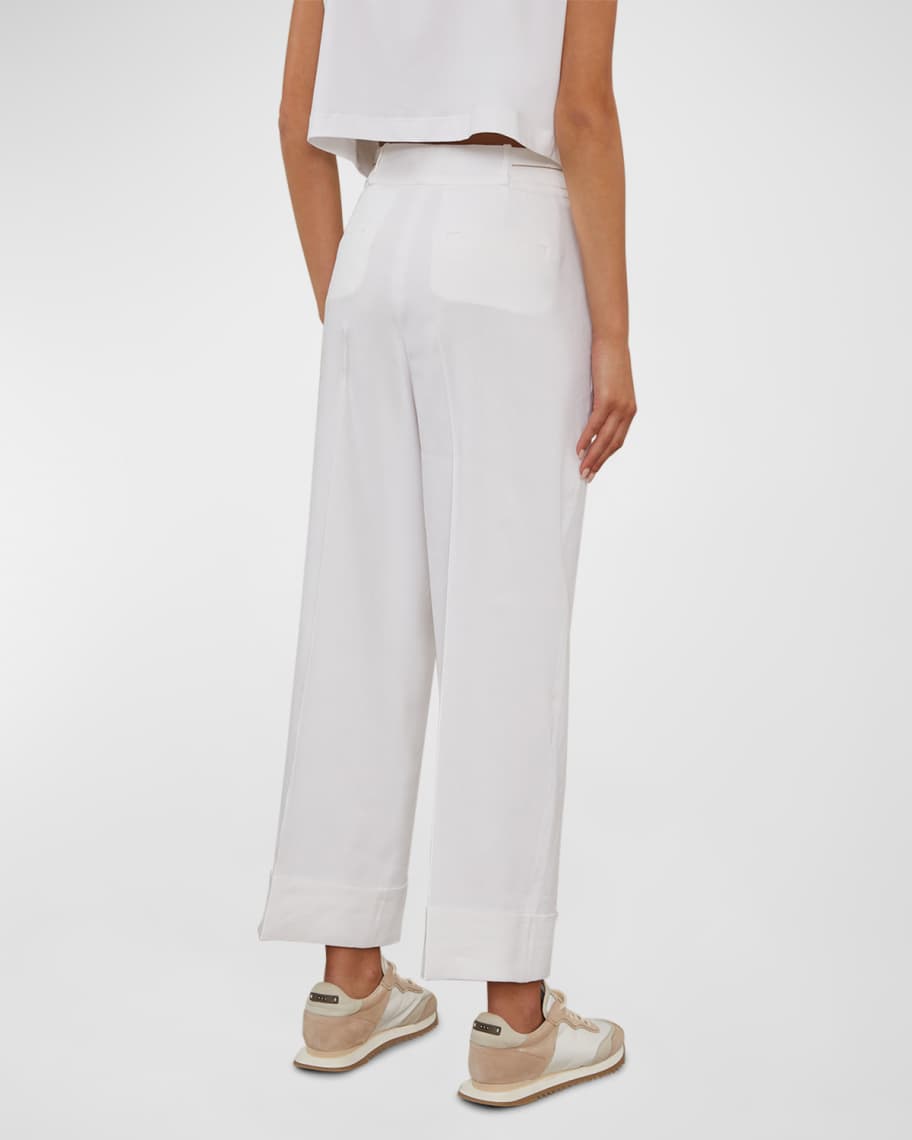 Image 2 of 3: Cropped High-Rise Straight-Leg Pants