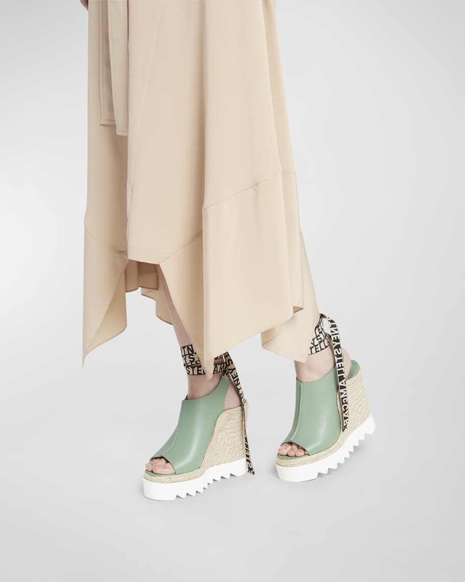 Image 2 of 6: Gaia Web Ankle-Wrap Espadrille Wedges